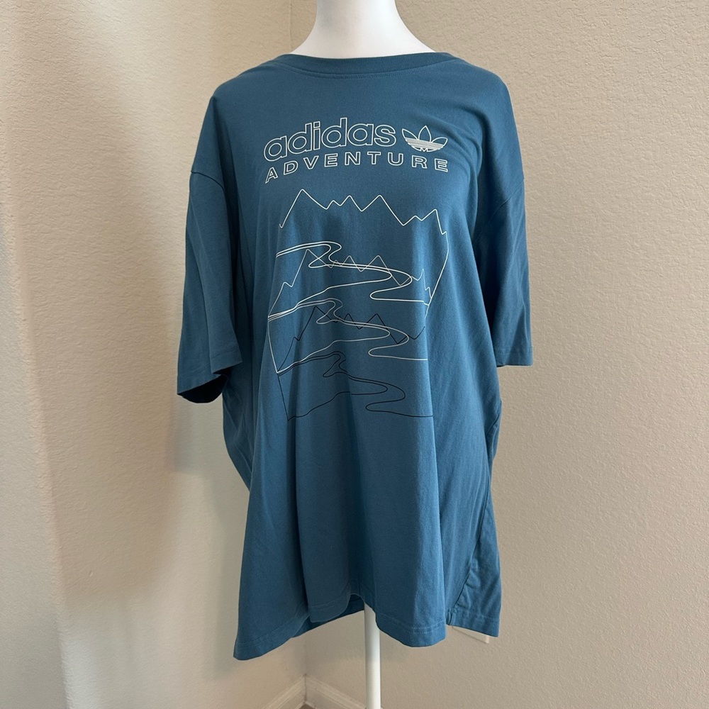 Adidas Blue Short Sleeve Tee Casual Comfort